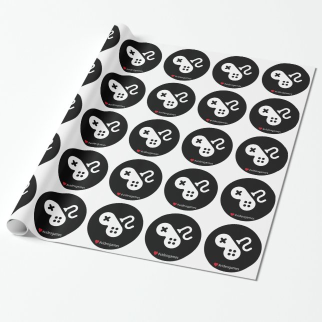 Papel De Presente I Love Video Games (Desenrolado)
