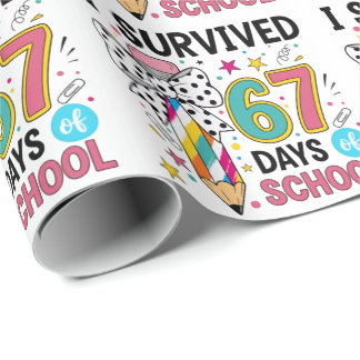 Papel De Presente I Survived Sixty Seven Days School Celebration