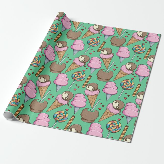 Papel De Presente Ice cream pattern | Lollies pattern | lollipop 29 (Desenrolado)