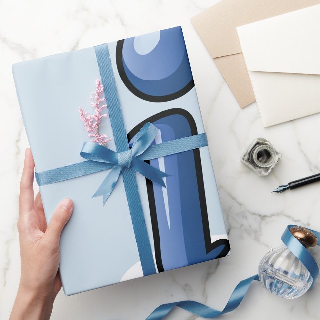 Papel De Presente Ícone de Símbolo de Informação Azul Brilhante (Criador carregado)