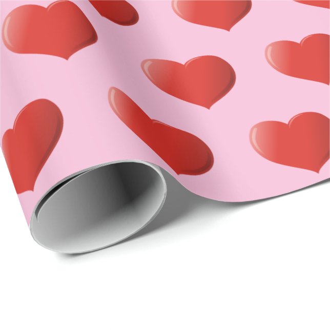 Papel De Presente Ícone do Coração 3D (Ponta do rolo)