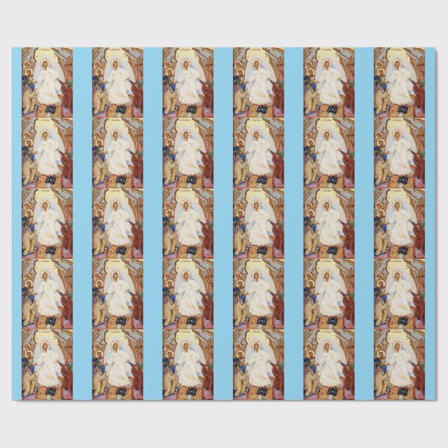 Papel De Presente Ícone Ortodoxo da Ressurreição da Anastasis (Aberto)