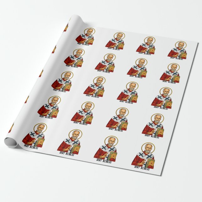 Papel De Presente ícone ortodoxo sérvio dos santos São Nicolau (Desenrolado)