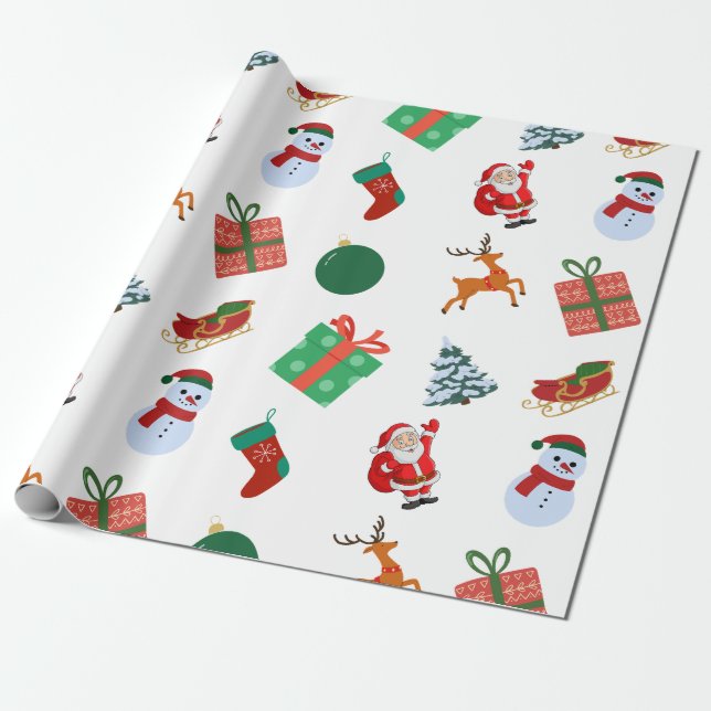Papel De Presente Ícones de Natal (Desenrolado)
