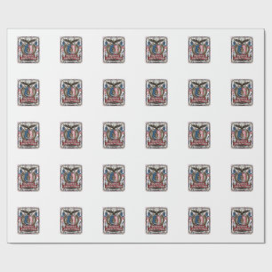 Papel De Presente Ícones e Símbolos da Liberdade do Escudo Patriótic