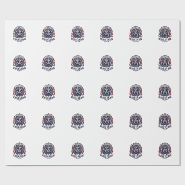 Papel De Presente Ícones e Símbolos do Escudo de Liberdade Patriótic (Aberto)
