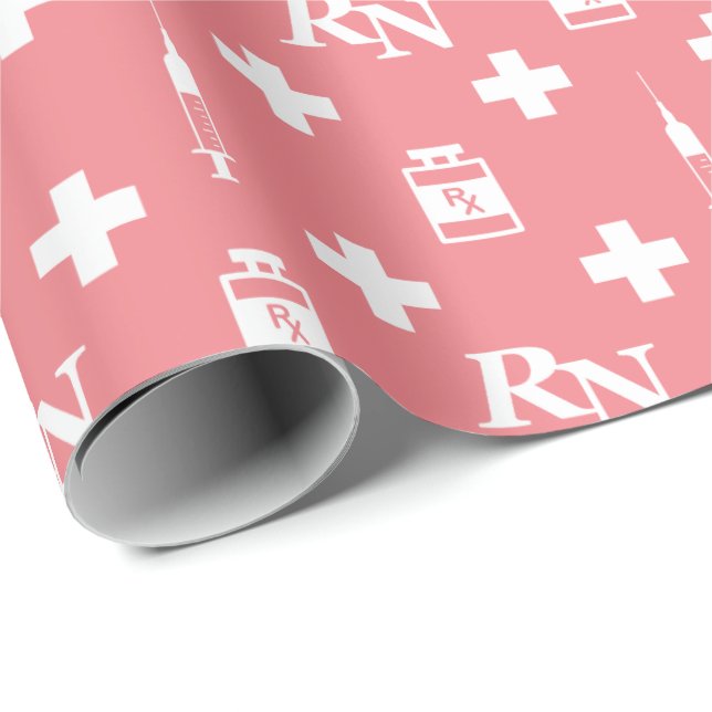 Papel De Presente ícones médicos de enfermagem (Ponta do rolo)