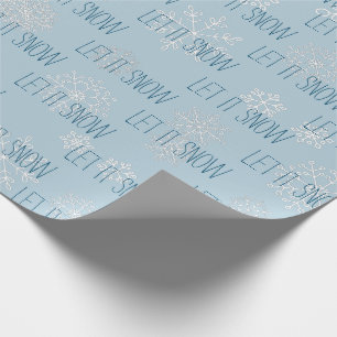 Papel De Presente Icy Blue Deixe-o nevar flocos de neve Feriado de N