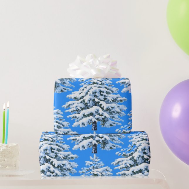 Papel De Presente Icy Tree Dreams Snowy Forest (Presentes para festas)