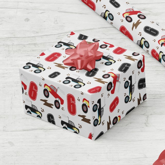 Papel De Presente Idade Personalizada de Aniversário do Monster Truc (Criador carregado)