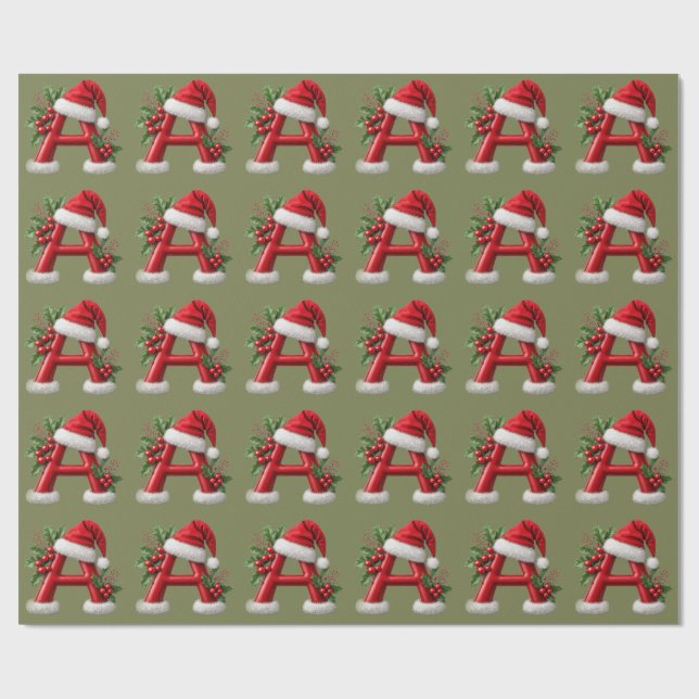 Papel De Presente 🎅 Ideia de Presente de Natal com Monograma em Let (Aberto)