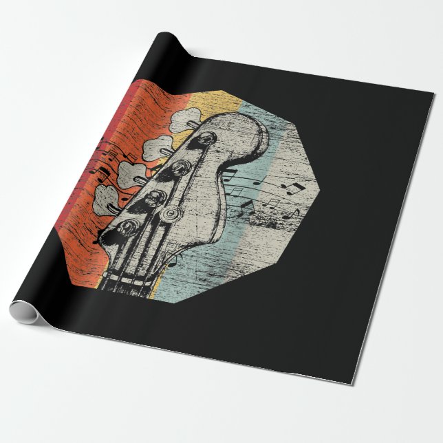 Papel De Presente Ideia De Presente Para Guitarrista Bass - Violão B (Desenrolado)