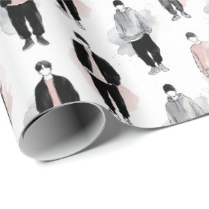 Papel De Presente Ídolos de K-Pop Silhueta Estética Padrão Perfeito