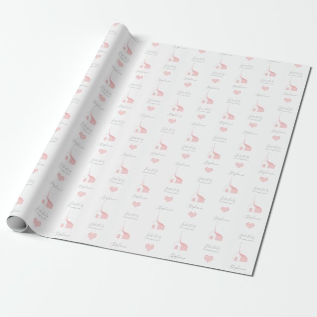Papel De Presente Igreja do Dia da Comunhão (Desenrolado)