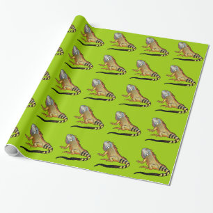 Papel De Presente iguana verde