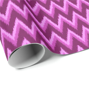 Papel De Presente Ikat Chevron Stripes - Ametist Purple e Violet