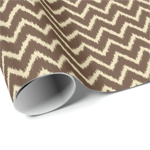 Papel De Presente Ikat Chevrons - Castanho-chocolate e bronzeado
