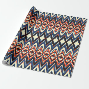 Papel De Presente Ikat padrão perfeito. tie dye shibori impressão