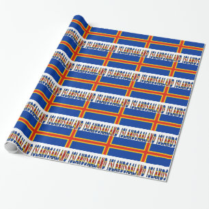 Papel De Presente Ilhas Åland Bandeira Ålander