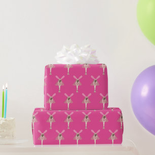 Papel De Presente Illusima Ballerina Fairy Pink Wrapper Paper