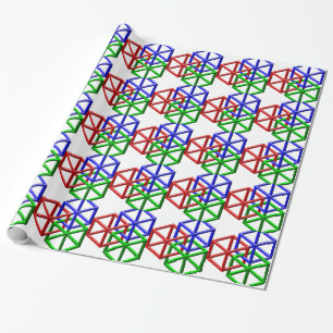 Papel De Presente Ilusão óptica da geometria impossível dos cubos