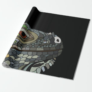 Papel De Presente Ilustração Animal Iguana Lizard