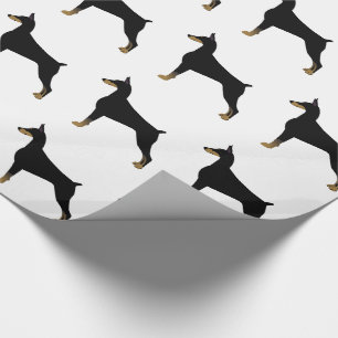 Papel De Presente Ilustração Básica de Raça de Cão Doberman Pinscher