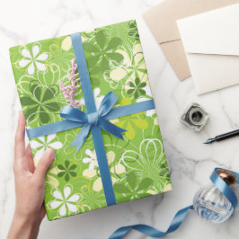 Papel De Presente Ilustração Colorida Natureza Padrão Floral