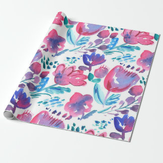Papel De Presente ilustração com desenho de mão rústica floral estil