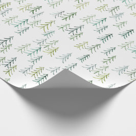 Papel De Presente Ilustração da árvore do pinheiro de aquarela