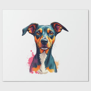Papel De Presente Ilustração de Arte Pop de Retrato Colorido de Cach