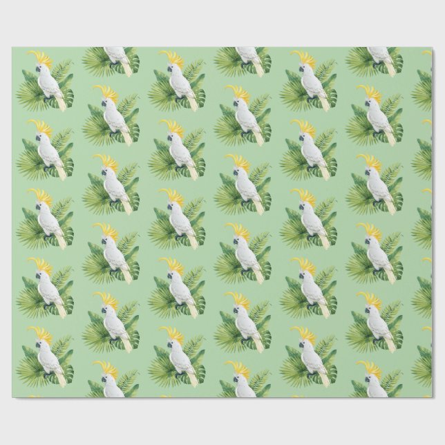 Papel De Presente Ilustração de cacatua papagaio (Aberto)