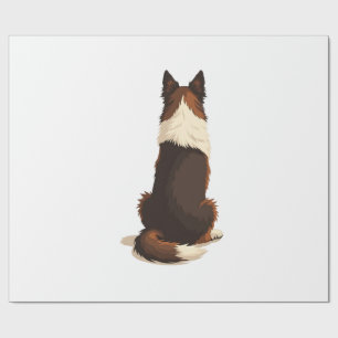 Papel De Presente Ilustração de cachorro Border Collie vintage por t