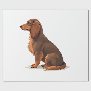Papel De Presente Ilustração de cachorro vista traseira de Dachshund
