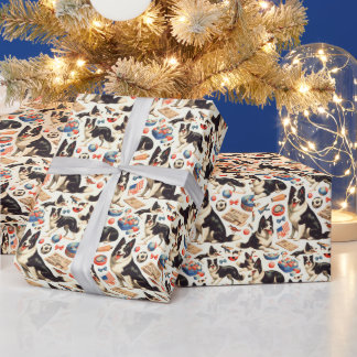 Papel De Presente Ilustração de Coleta de Borda de Cuta Vintage