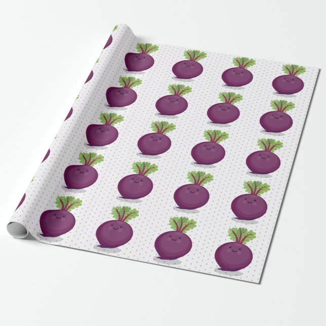 Papel De Presente Ilustração de cozinha de desenho animado de beterr (Desenrolado)