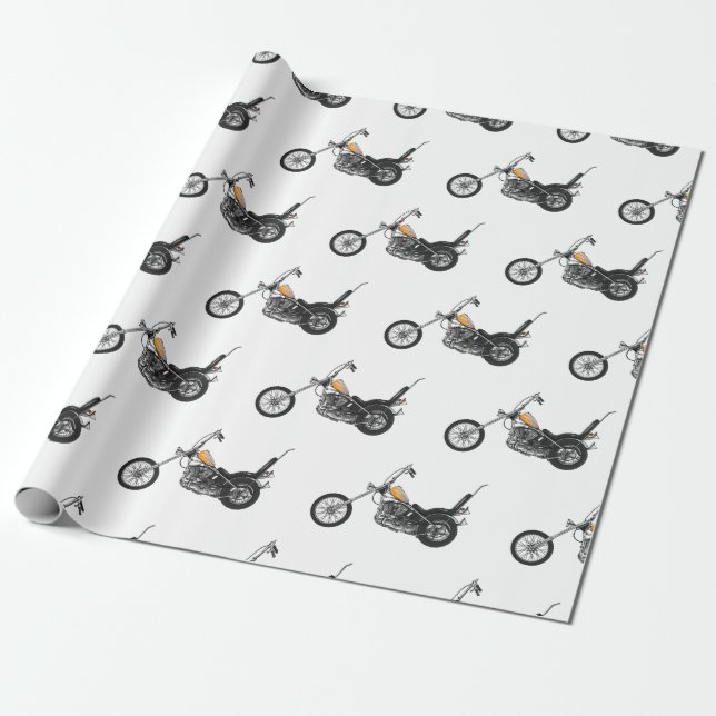 Papel De Presente Ilustração de desenho animado Chopper Motorcycle 1 (Desenrolado)