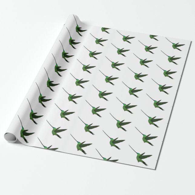 Papel De Presente Ilustração de desenho animado de beija-flor-espada (Desenrolado)