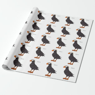 Papel De Presente Ilustração de desenho animado de pássaros puffin t