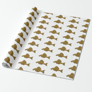 Papel De Presente Ilustração de desenho animado de peixe-palco