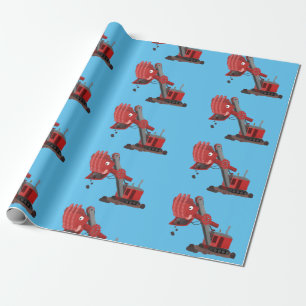 Papel De Presente Ilustração de desenho animado de tiragem de pás