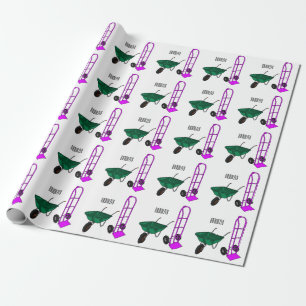 Papel De Presente Ilustração de desenho animado do carrinho de rodas