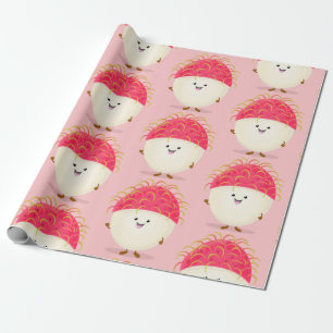 Papel De Presente Ilustração de desenho animado rosa-claro