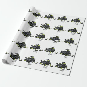 Papel De Presente Ilustração de desenho animado Snowmobile
