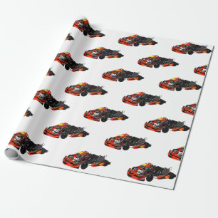Papel De Presente Ilustração de desenho de corrida de Kart