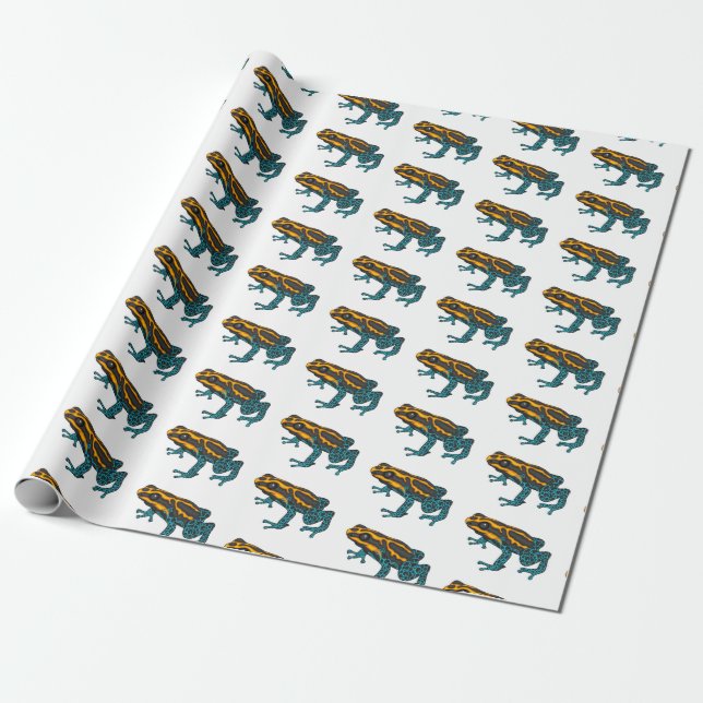 Papel De Presente Ilustração de desenho do sapo Dart Veneno (Desenrolado)