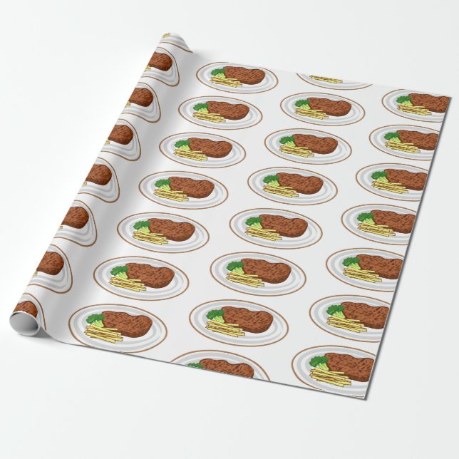 Papel De Presente Ilustração de desenho em bife (Desenrolado)