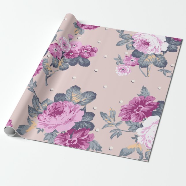Papel De Presente ilustração de design de flores bonitas, arte, patê (Desenrolado)
