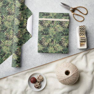 Papel De Presente Ilustração de Folha de Palmeira Verde Tropical