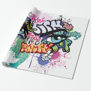 Papel De Presente ilustração de grafite com letras de grafite de rua